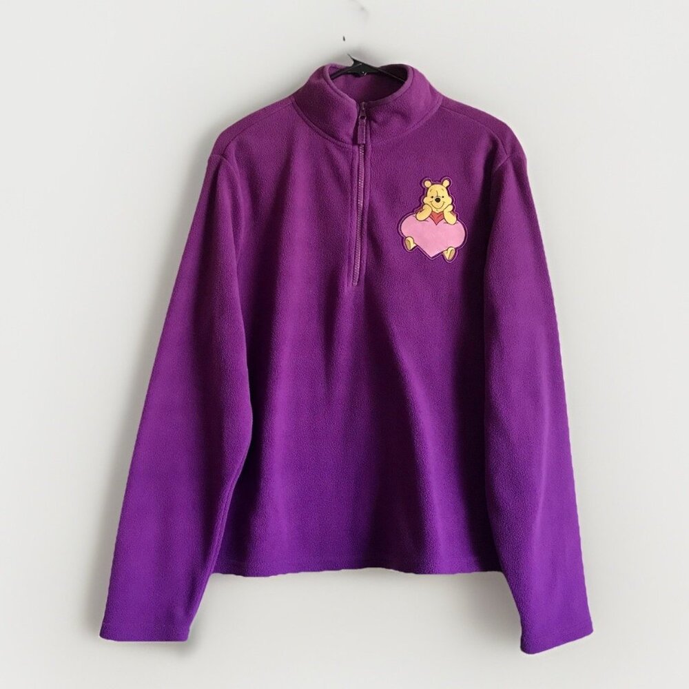 DISNEY STORE VINTAGE‎ Purple WINNIE THE POOH FLEECE SWEATER SIZE LARGE